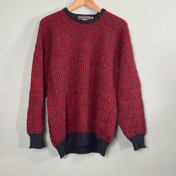 Cooper & Roe Other - Cooper & Roe Pure New Wool Sweater Pullover Knit Mens Large Red Shetland England